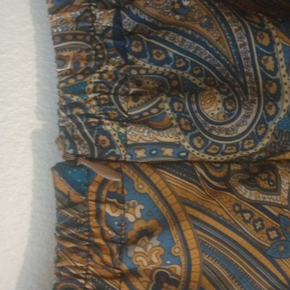 Fun Paisley Pattern A line skirt  37 inches long. Blue,, gold, orange and black. - Picture 3 of 5